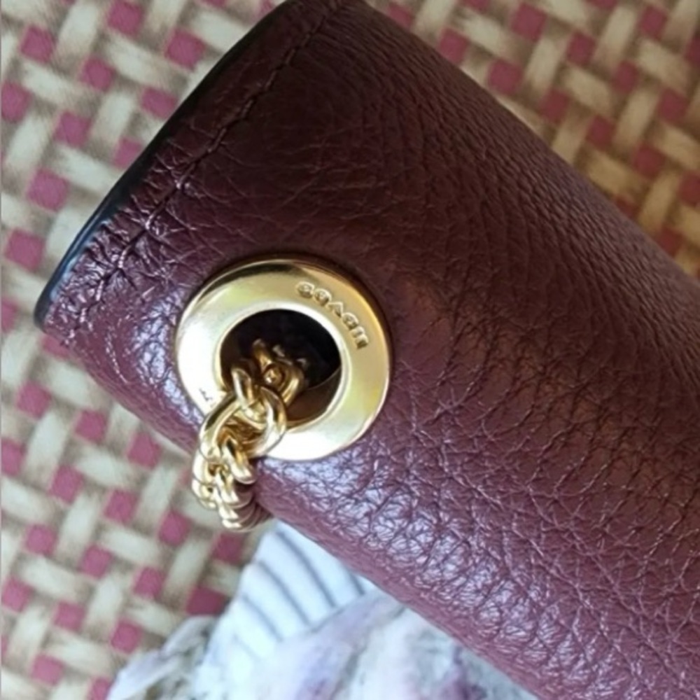 COACH NWOT Georgie Crossbody Oxblood & Wine Leather Mini Clutch Bag 7287 - Picture 12 of 17